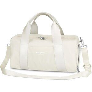 🆕Women White Compact Gym Bag Mini Sport Bag with Wet Pocket Compartment Bag